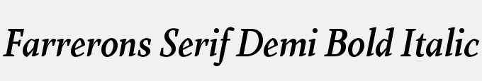 Farrerons Serif Demi Bold Italic